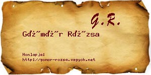 Gömör Rózsa névjegykártya